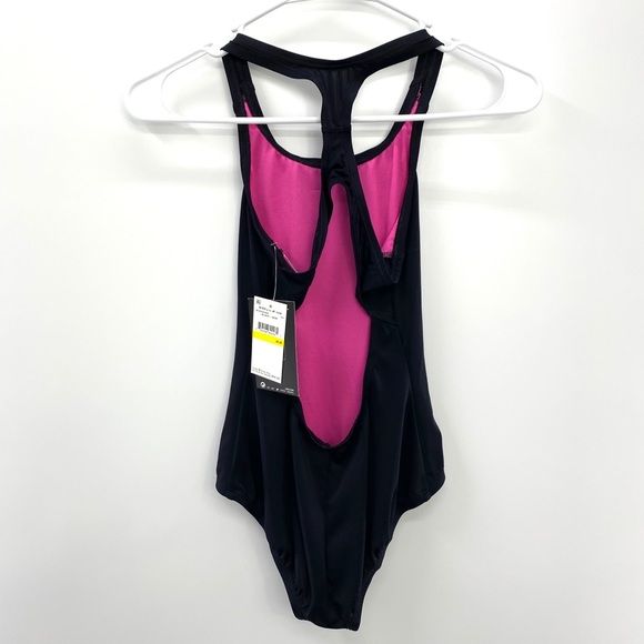Nike Essential Racerback ‘Black’ One Piece Swimsuit Girls Size Medium - Picture 3 of 4